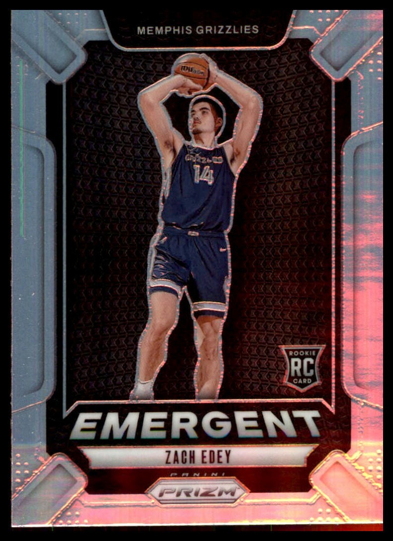 2024-25 Panini Prizm #16 Zach Edey Emergent Prizms Silver