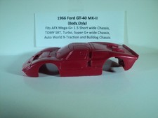 HO scale Slot Car Custom Resin body 1966 RED Ford GT-40 MK-II Fits AFX