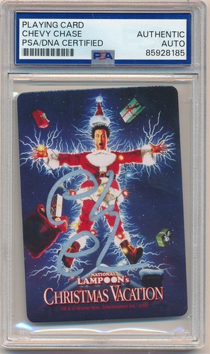 CHEVY CHASE CHRISTMAS VACATION SIGNED AUTOGRAPH PLAYING CARD PSA AUTHENTIC AUTO