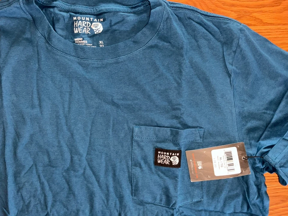 Mountain Hardware Para Hombres XL Azul Manga Corta Bolsillo Camiseta Senderismo Aire Libre Nueva Foto 2 de 2