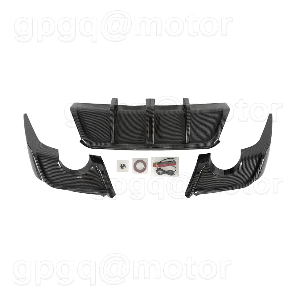 Difusor de parachoques trasero de fibra de carbono estilo JDM con LED para Lexus IS250 IS350 2014-16 Foto 3 de 4