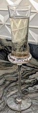 Vtg. Champagne Glasses Set of 6 w/ Rhinestones 10"Hollywood Regency w/Gold Gilt