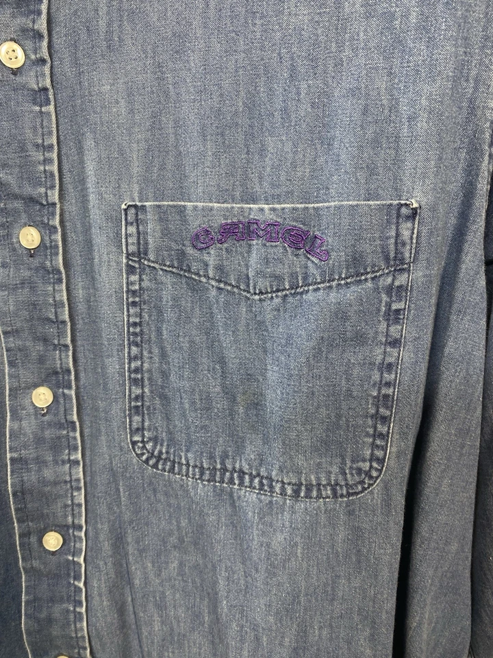 Camisa Vaquera Vintage CAMEL CIGARETTES TALLA GRANDE L Publicidad Y2K Años 90 Foto 2 de 4