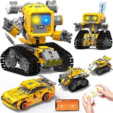 5 in 1 STEM RC Robotics Kit, APP  Remote Control Robot Building Kit, DIY Sci...