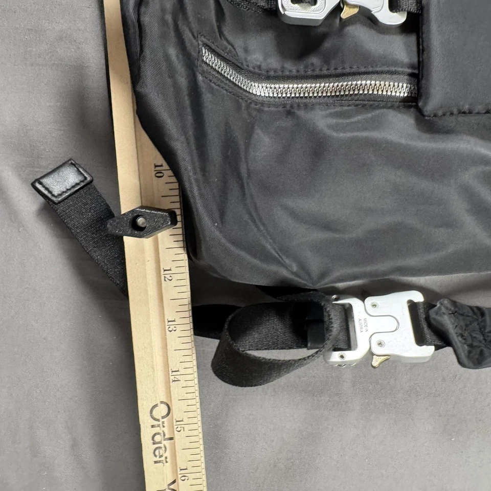 1017 ALYX 9SM Backpack Black Rollercoaster Cobra Buckle Drawstring Dustbag - Image 4 of 4