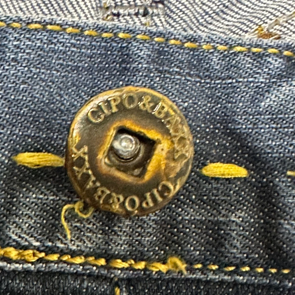 Pantalones de mezclilla ajustados de calce recto Cipo & Baxx para hombre 30x30 azul Y2K ropa de calle Foto 3 de 4