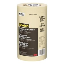 Scotch 2020-24AP9 Beige Contractor Grade Masking Tapes 0.94 in. x 60 yd.