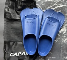 CAPAS Snorkel Fins, Swim Fins Travel Size Med Adjustable Blue Mens 7.5-8.5 F-8.5