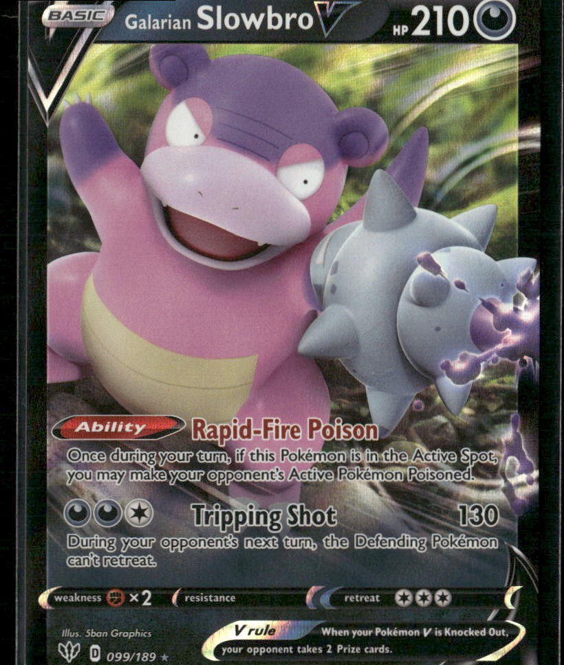 Galarian Slowbro V Ultra Rare SWSH03: Darkness Ablaze 099/189 NM