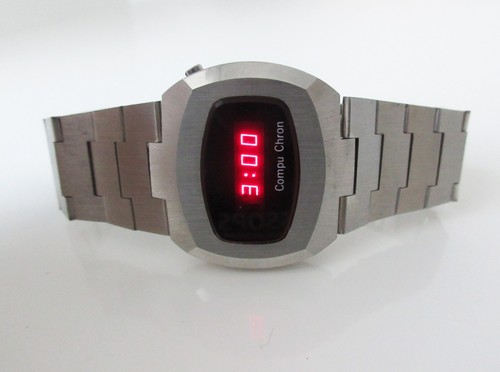 Men's SS 1977 Compuchron LED Digital Retro Time computer Watch. 36 mm ...
