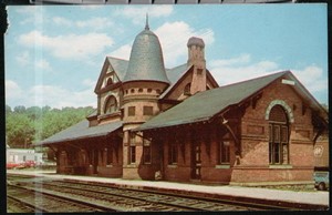 OAKLAND-MD-B-amp-O-Railroad-RR-Station-Vtg-Postcard-Old-Baltimore-amp-Ohio-PC