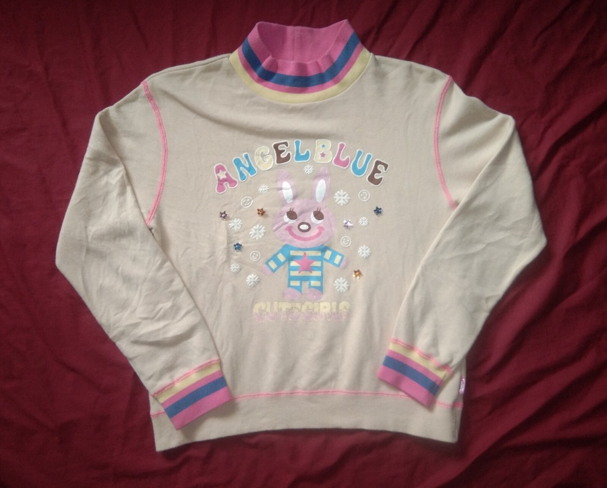 VTG y2k 2000s Angel Blue Japan cute kawaii sweatshirt