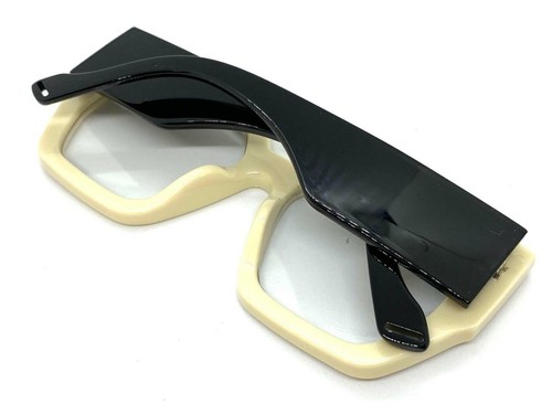 OVERSIZED Vintage Retro Style Clear Lens EYE GLASSES Large Big Thick Cream Frame - Picture 5 of 7