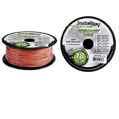 The Install Bay PWBR18500 18 Gauge Brown Coil 500 Feet Stranded Primary Wire