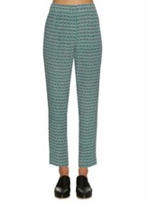 Diane von Furstenberg DVF Erryn Square Stamps Green Printed Ankle Pants 6, 8, 14