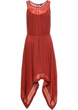 TRAUMHAFTES ZIPFEL KLEID IN ZIEGELROT IM SUPER DESIGN GR.48 NEU (5214)