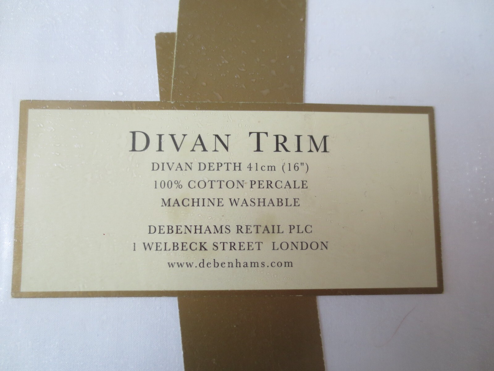 Unused Debenhams White Cotton King Size Divan Trimby The Fine Linen
