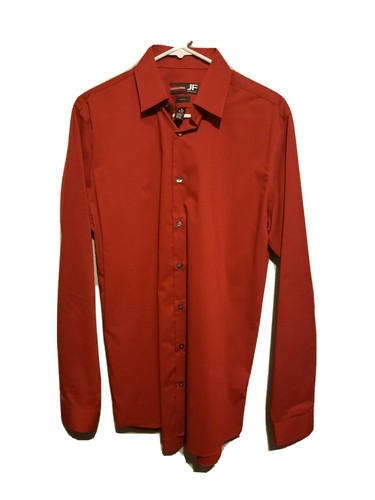 JF J.Ferrar Mens Red Long Sleeve Slim 