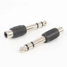 10x 6.35mm 1/4" TRS Stereo Male Plug to RCA Female Jack Adapter Converter B117