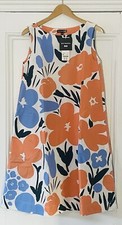 Marimekko X Uniqlo Womens Orange Flowers Sleeveless Dress XS UK 6-8 EU 34-36 NEW
