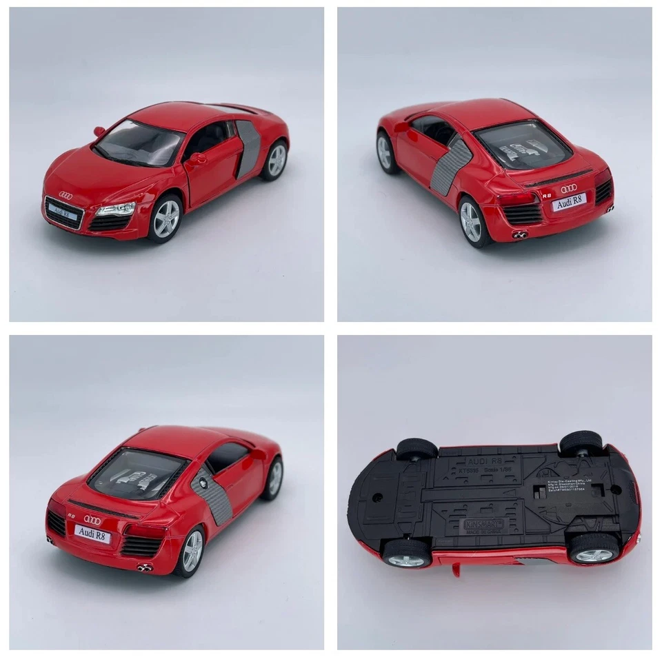 2018 KiNSMART Audi R8 Die-Cast Pullback Car 1/36 Scale Opening Doors #KT5315 MIN - Image 2 of 2