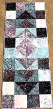 Handmade Quilted Table Runner/Topper  15 1/2" x 39" Shades of purple