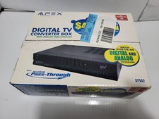 New Sealed Apex Digital DT502 TV Converter Box Analog Pass Through With Remote