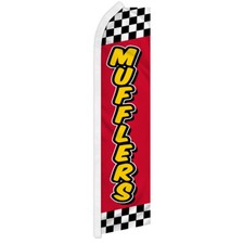 Mufflers Advertising Swooper Feather Flag Mechanic Service RED