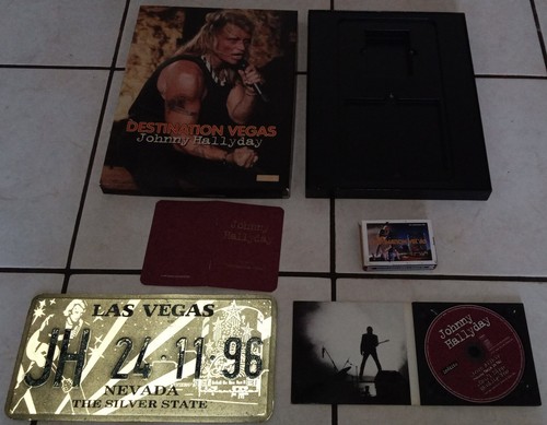 JOHNNY HALLYDAY COFFRET DESTINATION VEGAS NON COMPLET MANQUE LE POSTER - Afbeelding 1 van 4