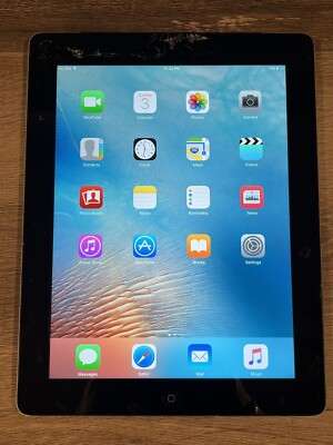 Apple iPad 3rd Gen. 16GB, Wi-Fi + Cellular (Verizon), 9.7in - Black *CRACKED*