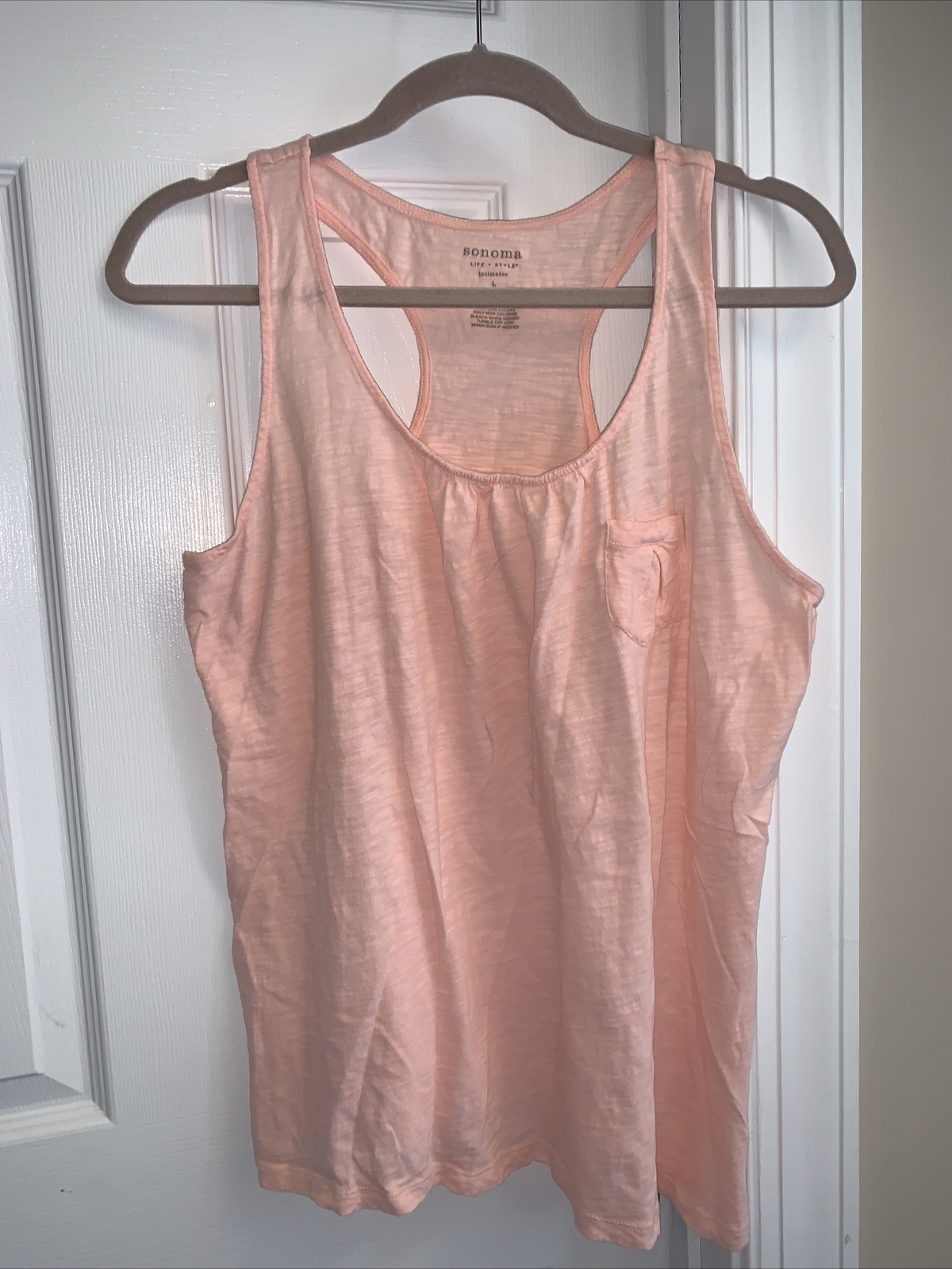 SLEEP SHIRT / TOP - Sonoma - Intimate - Peach - Tank - Cotton - Sz Large