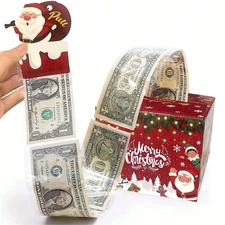 Merry Christmas Cash Pull Gift Box - Fun Money Surprise for Friends & Family