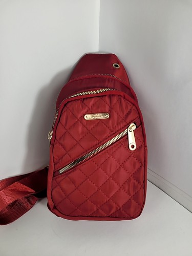 Wandelbarer Crossbody Rucksack Bauchtasche mit mehreren Taschen - Rot - Bild 2 von 17