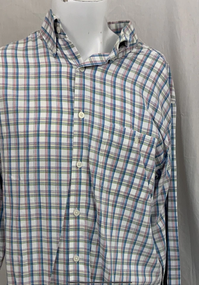 Camisa Talbots L Multicolor Abotonada Manga Larga 100% Algodón YGI Y1-624 Foto 3 de 4