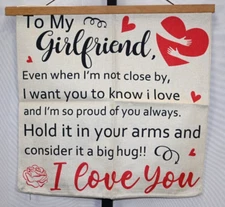 "To My Girlfriend/I Love You" Pillow Cover Size 18"X18" Valentines Bday Gift NEW