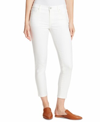NWT 8 29 JR White ELLA MOSS STRETCH JEAN 31X26 High SLIM Straight Ankle Pant S M
