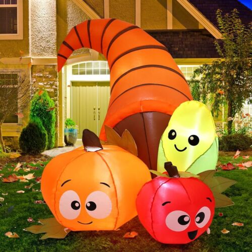 Thanksgiving Inflatables 5.6FT Long Fruit Combo Built-in LEDs Blow Up Yard Decor