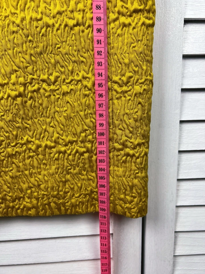 Vestido de cóctel con textura Rochas amarillo mostaza camisa estilo talla 40 Au 10-12 Foto 4 de 4