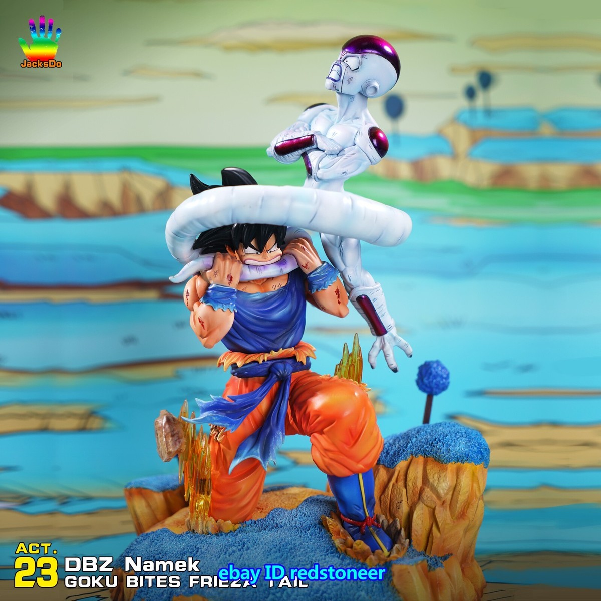 JacksDo Studio Dragon Ball Goku Bites Frieza Tail H27cm Action