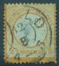 Germany 1872 ½g SG 4 Used cat £80 thin