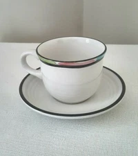 International China Tableworks Trattoria Coffee Tea Cup Saucer Set White Multi