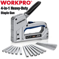 WORKPRO Staple Gun Heavy-Duty 4-in-1 Aluminum Alloy Staple Gun for Upholstery US
