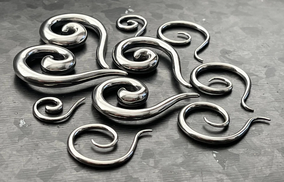 PAR 316L Acero Quirúrgico Espiral Colgante Conos Expansores Tapones Joyería Corporal Foto 4 de 4