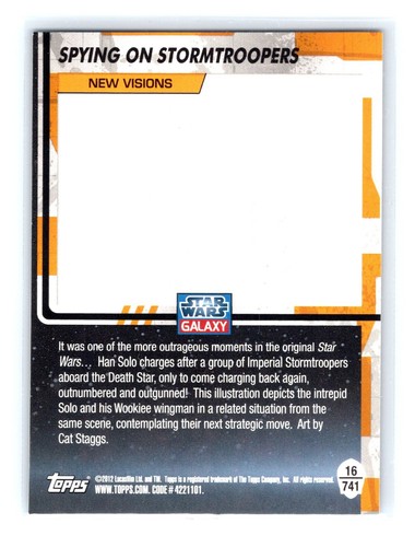 2012 Topps Star Wars Galaxy #16 Spying On Stormtroopers - New Visions - Picture 2 of 2