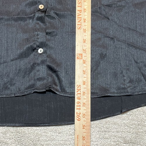 Andree By Unit Shiny Black Long Sleeve Button Down Top Shirt Women’s Sz. 2X NWT - Picture 6 of 6