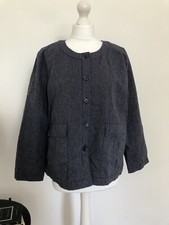 Masai Navy & White Linen Blend Jacket Medium