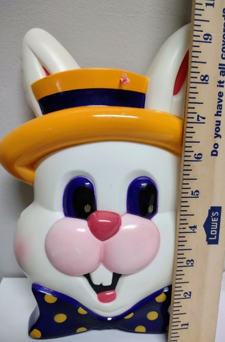 Vtg Tony USA Plastic Easter Bunny Wall Hanging Decoration NOT Fully Working Read - Picture 7 of 8