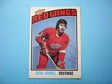 1976/77 O-PEE-CHEE NHL HOCKEY CARD #340 JEAN HAMEL EX SHARP AUTO AUTOGRAPH OPC