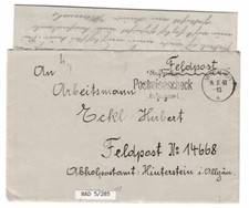 9125- 1940 feldpost Wien z. RAD 5/285 Hinterstein 14668