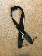 Vintage Ace Pro Black/Green Super Seat Belt Polyweb Guitar Strap NOS Made in USA